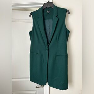 Apt. 9 Forest Green Sleeveless Blazer Vest